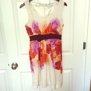 New York & Co ✨ - Off-white Vibrant Rose Dress